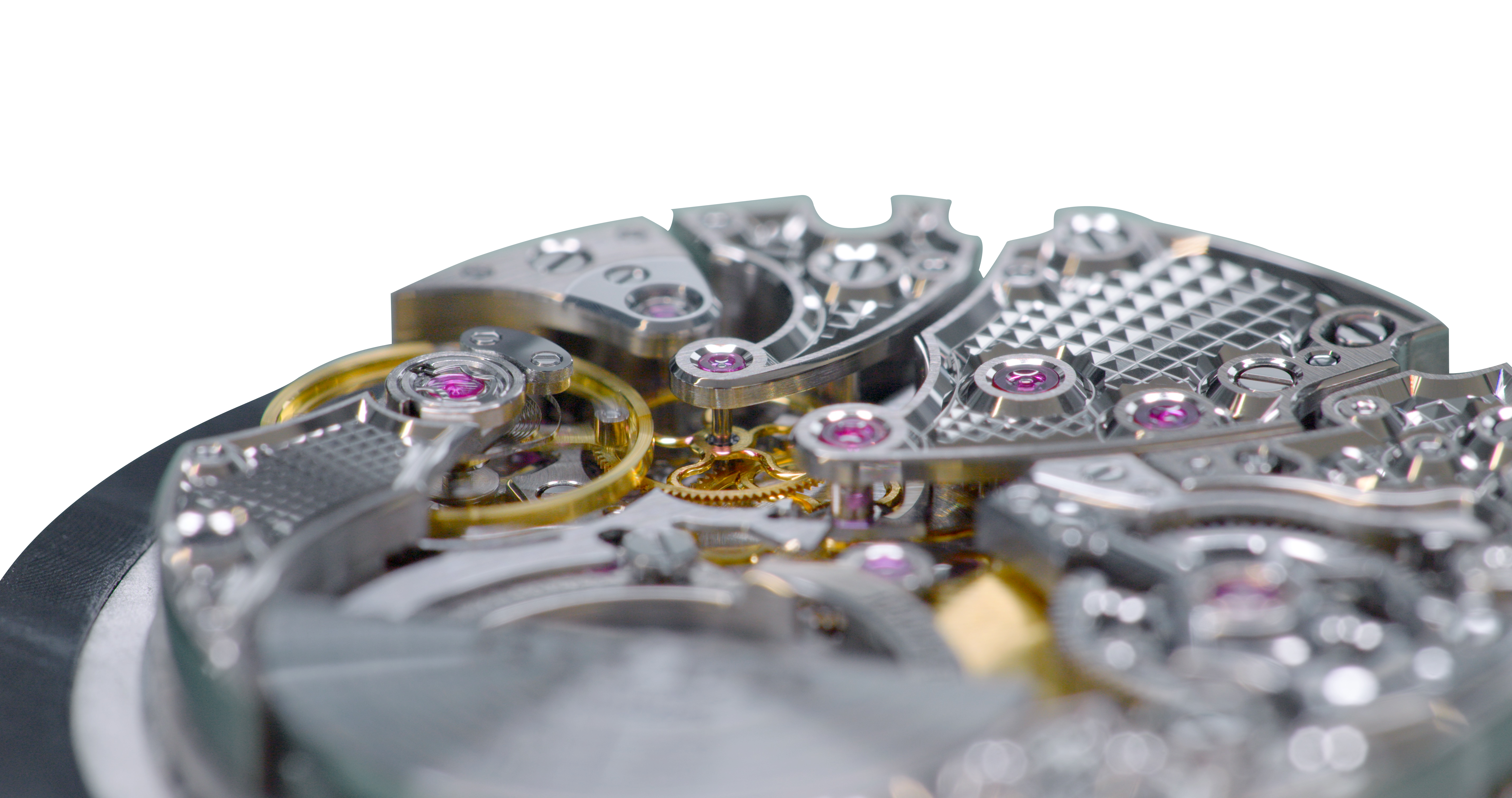 Détail d'un mouvement horloger micro-rotor